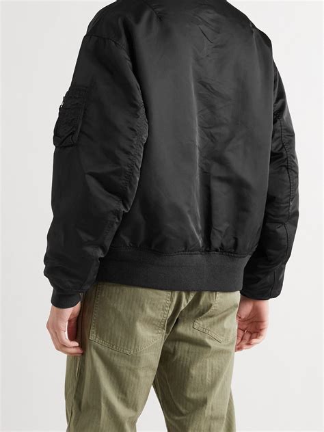 Reversible nylon bomber jacket in black 